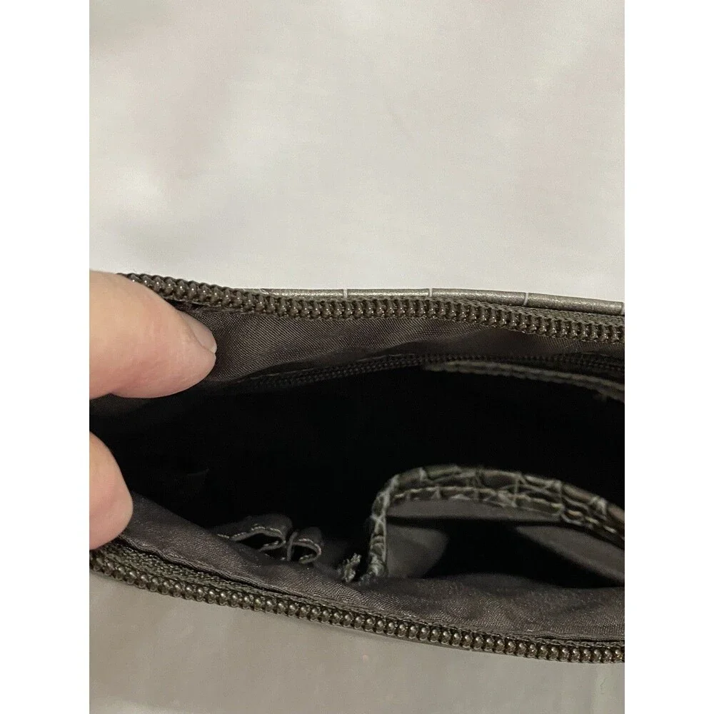 Tommy Hilfiger Small Bag Silver Purse Shoulder Bag Alligator Pattern